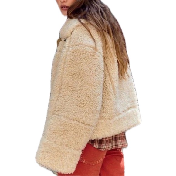 Free People Jolie Oversized Teddy Jacket Size Small - Picture 7 of 8